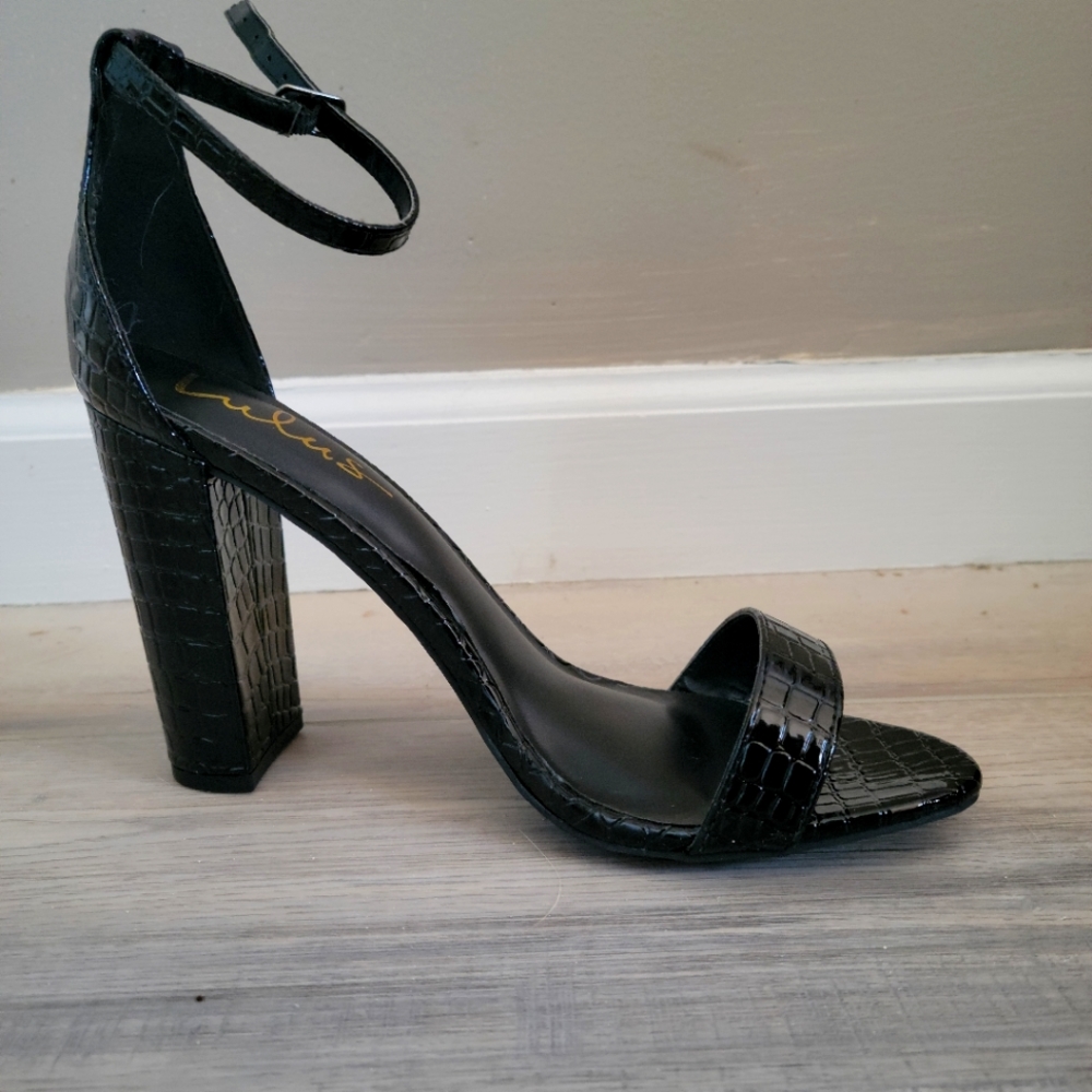 Black Croc heels
